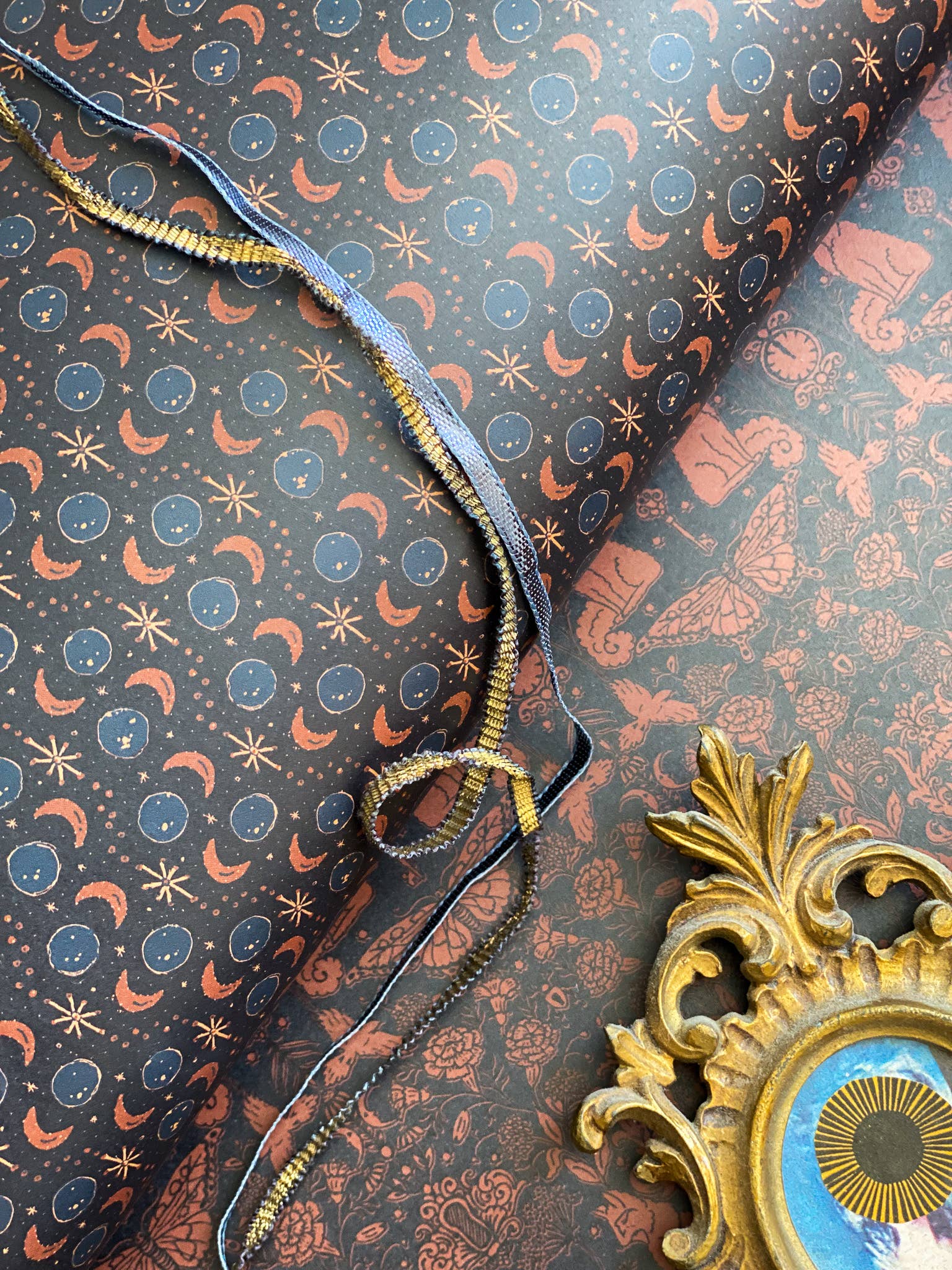 re:mused studio - Moonlight Garden Gift Wrap Sheet-Double Sided: Single Sheets