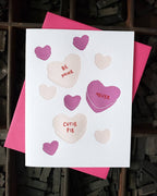 Iron Leaf Press - Candy Hearts Letterpress Greeting Card