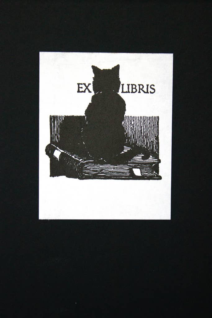 Saturn Press - Cat on Book Bookplates