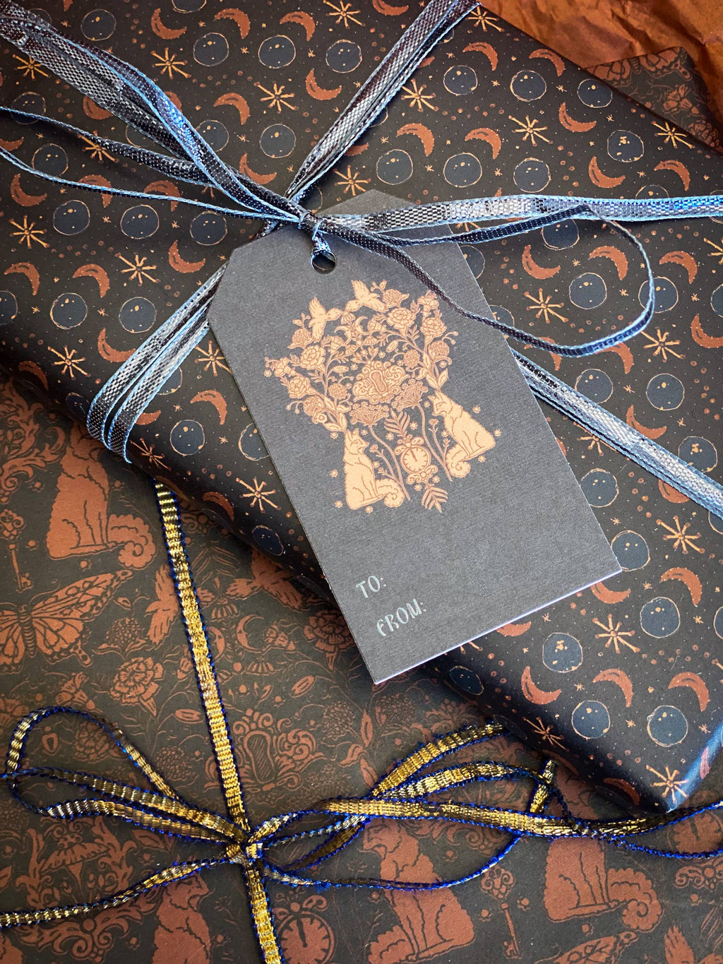 re:mused studio - Moonlight Garden Gift Wrap Sheet-Double Sided: Single Sheets