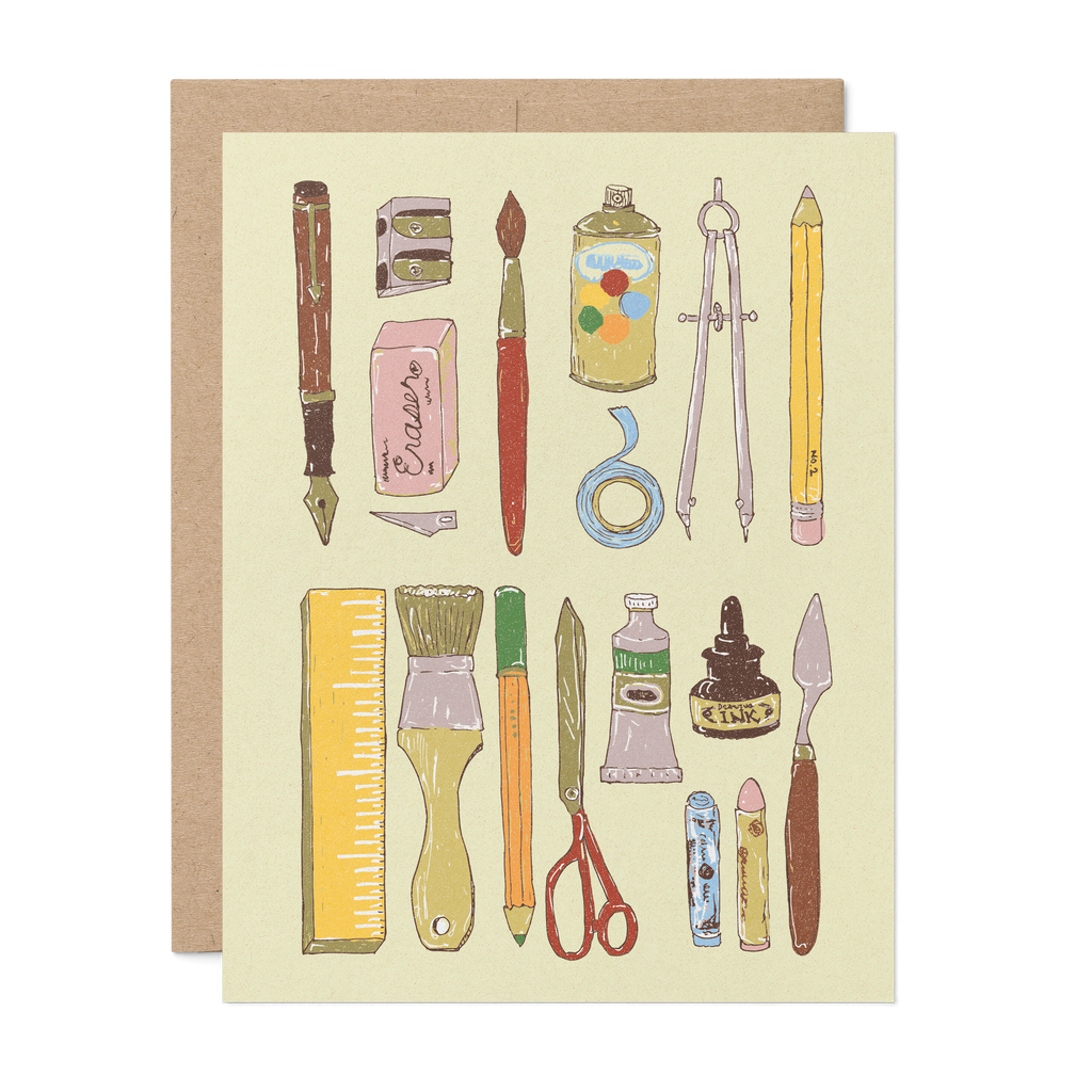 re:mused studio - Art School Supplies A2 Greeting Card
