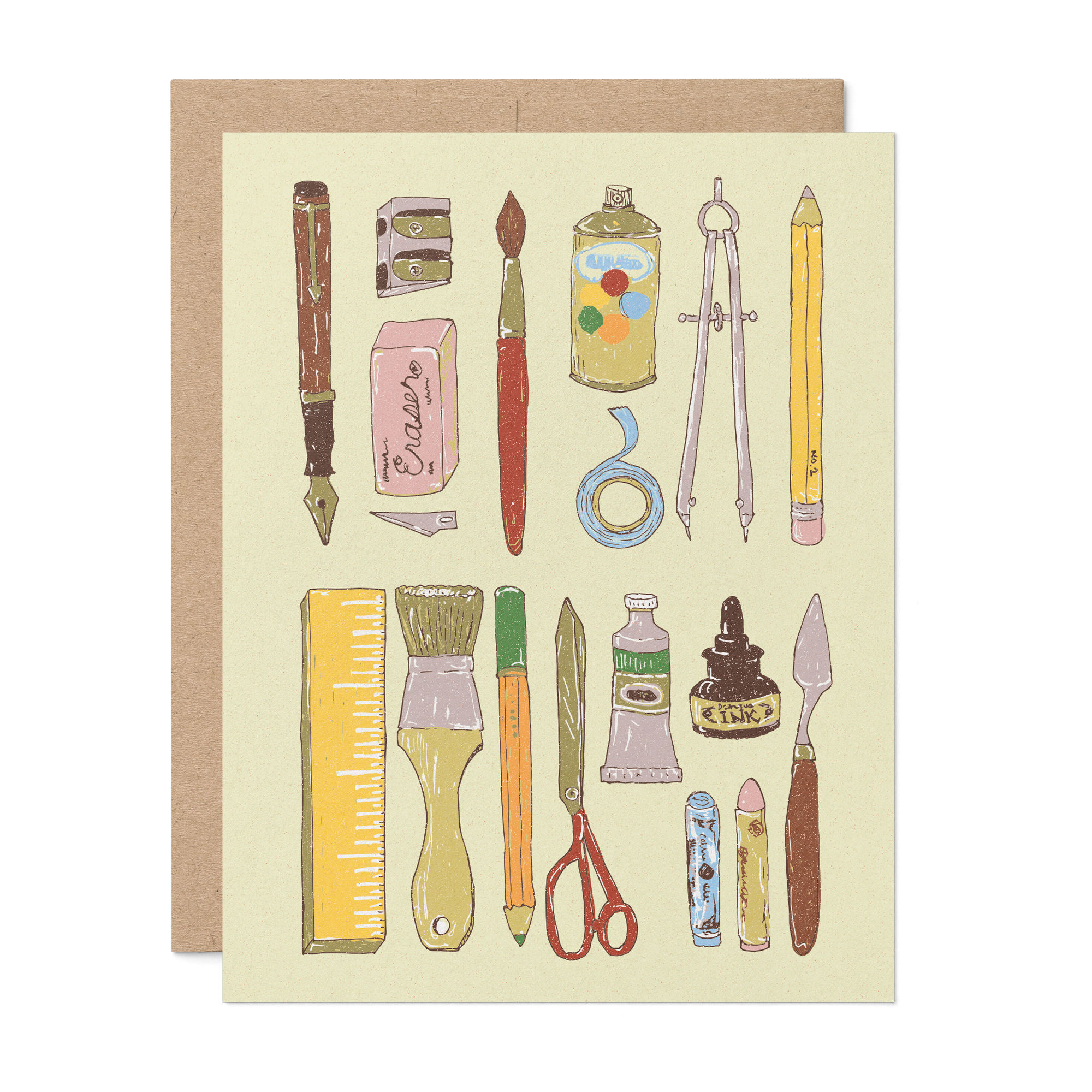 re:mused studio - Art School Supplies A2 Greeting Card