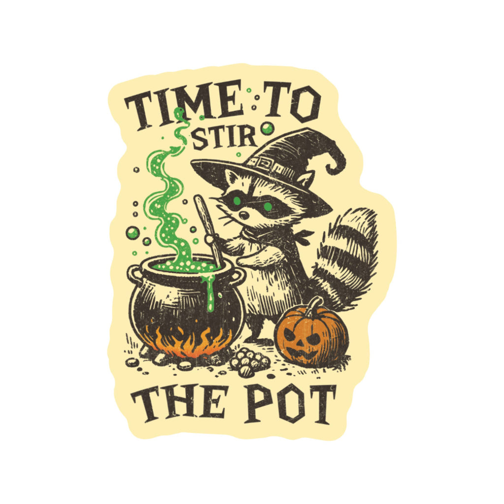 Juju and Moxie - Halloween Stir the Pot Humor High Quality Vinyl Sticker