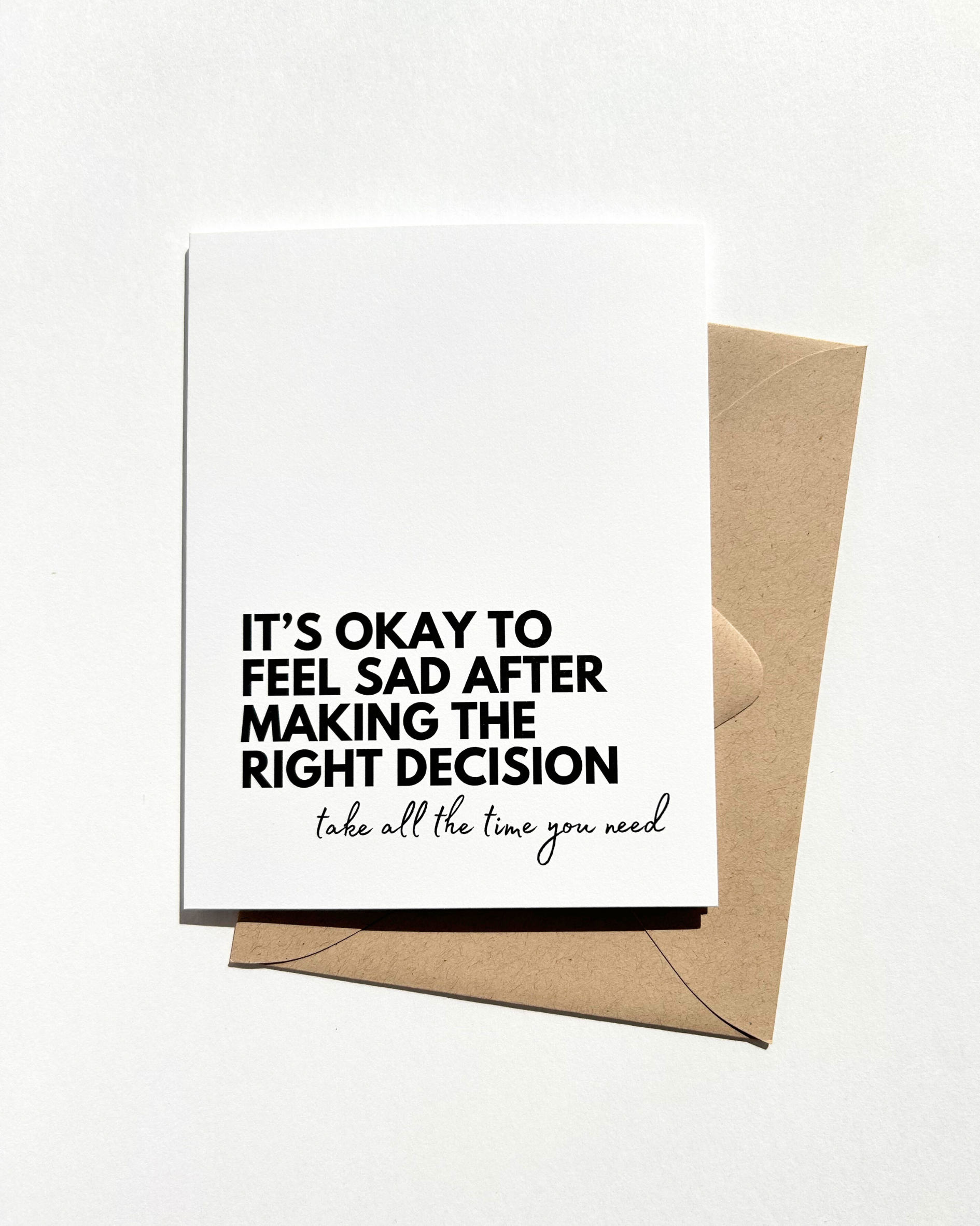 Five Dot Post - It's Okay to Feel Sad Divorce Card