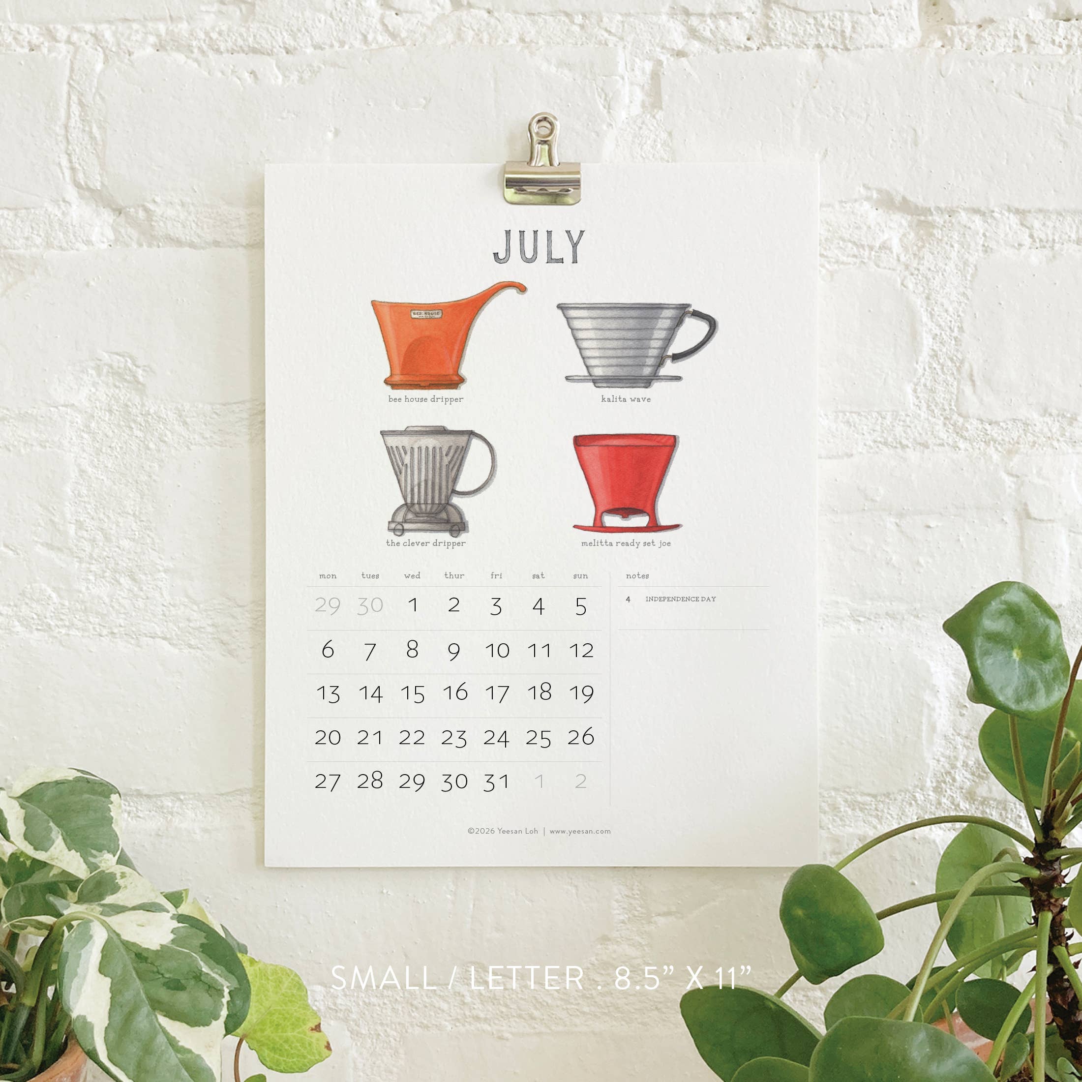 Yeesan Loh - 2026 Calendars: Coffee Brewing: MON-SUN,  Standard, Classic
