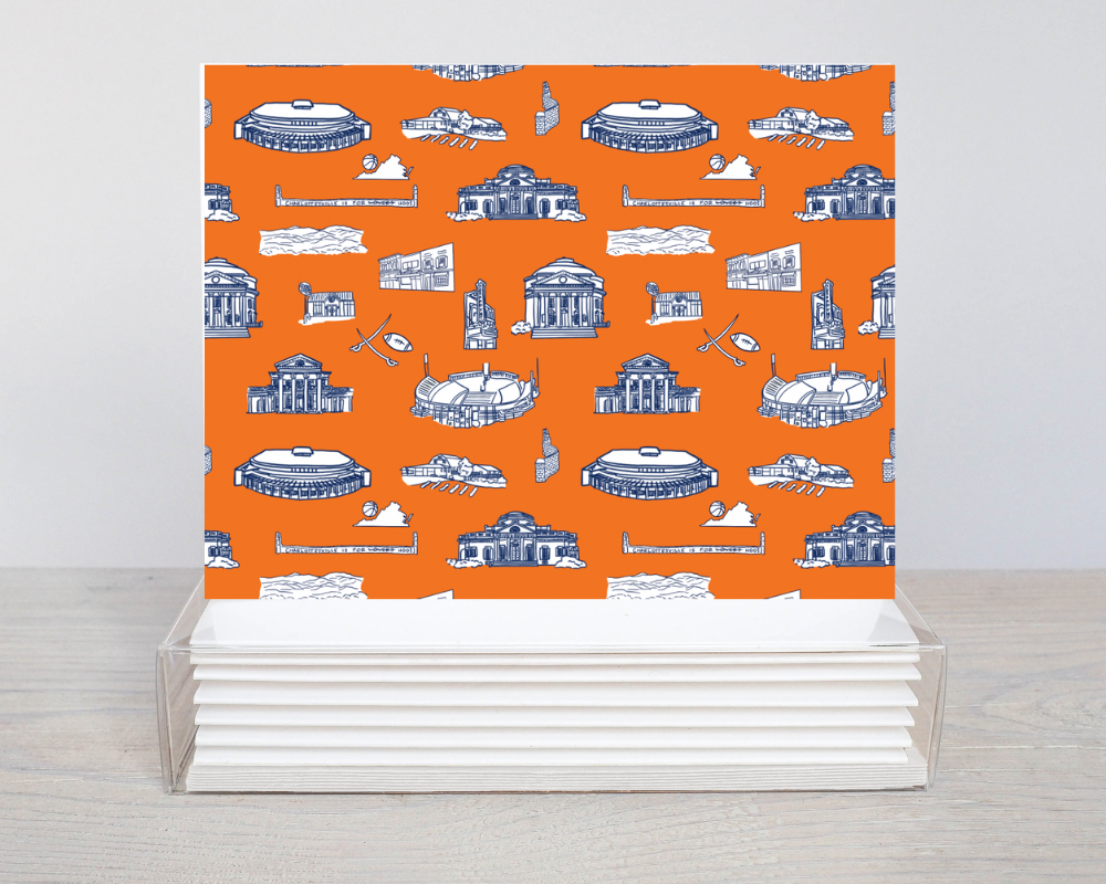 Thirteenwinks - Charlottesville, VA Virginia Toile Notecard Set of 6