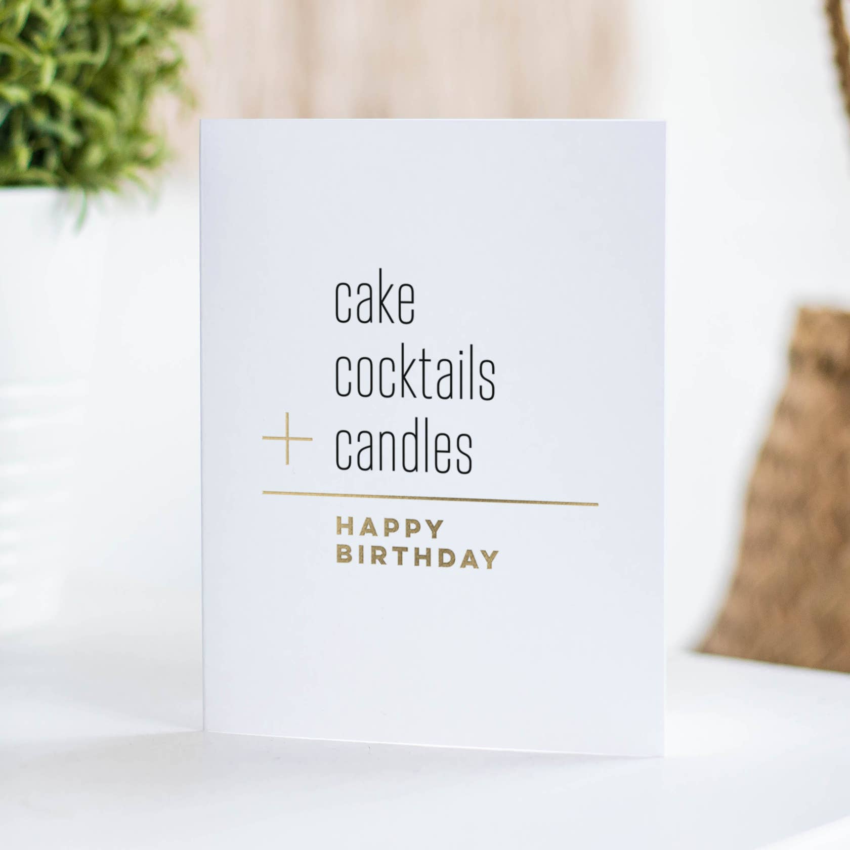 Fine Moments - Cake and Cocktails – Foil-Pressed Birthday Card