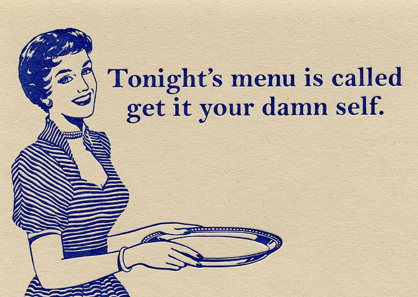 Lady Pilot Letterpress - Tonight's Menu Greeting Card