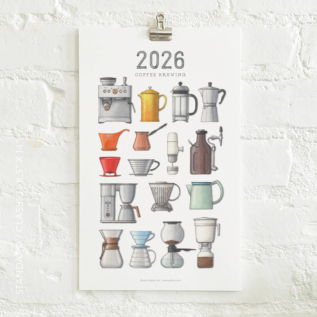 Yeesan Loh - 2026 Calendars: Coffee Brewing: MON-SUN,  Standard, Classic