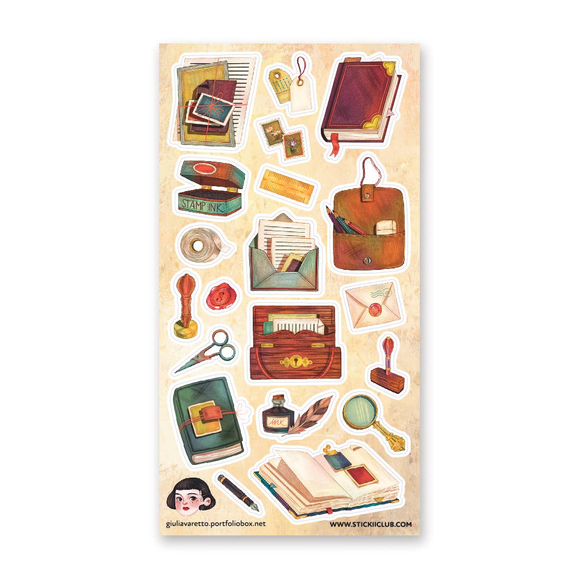 STICKII - Vintage School Supplies Sticker Sheet
