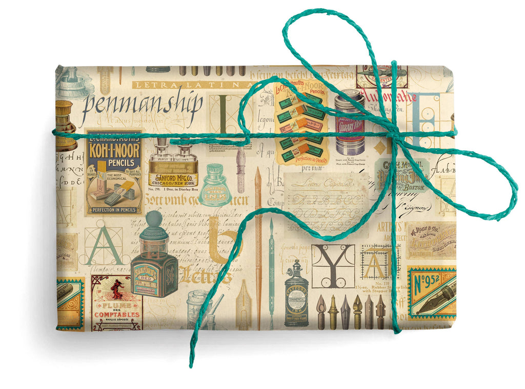 San Lorenzo Design - Florentine  Wrapping Paper, 19.7 x 27.6 in.: Penmanship