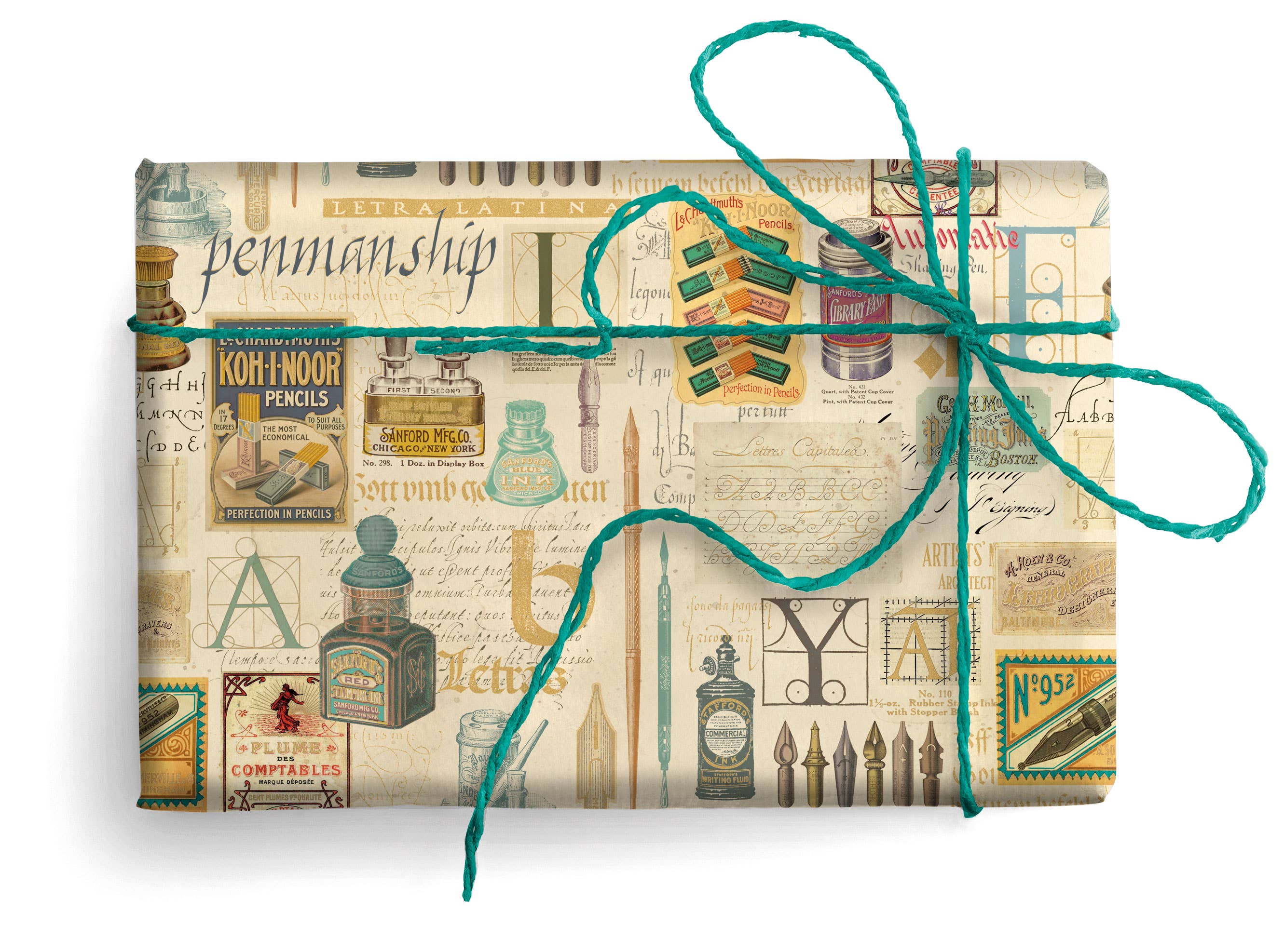 San Lorenzo Design - Florentine  Wrapping Paper, 19.7 x 27.6 in.: Penmanship