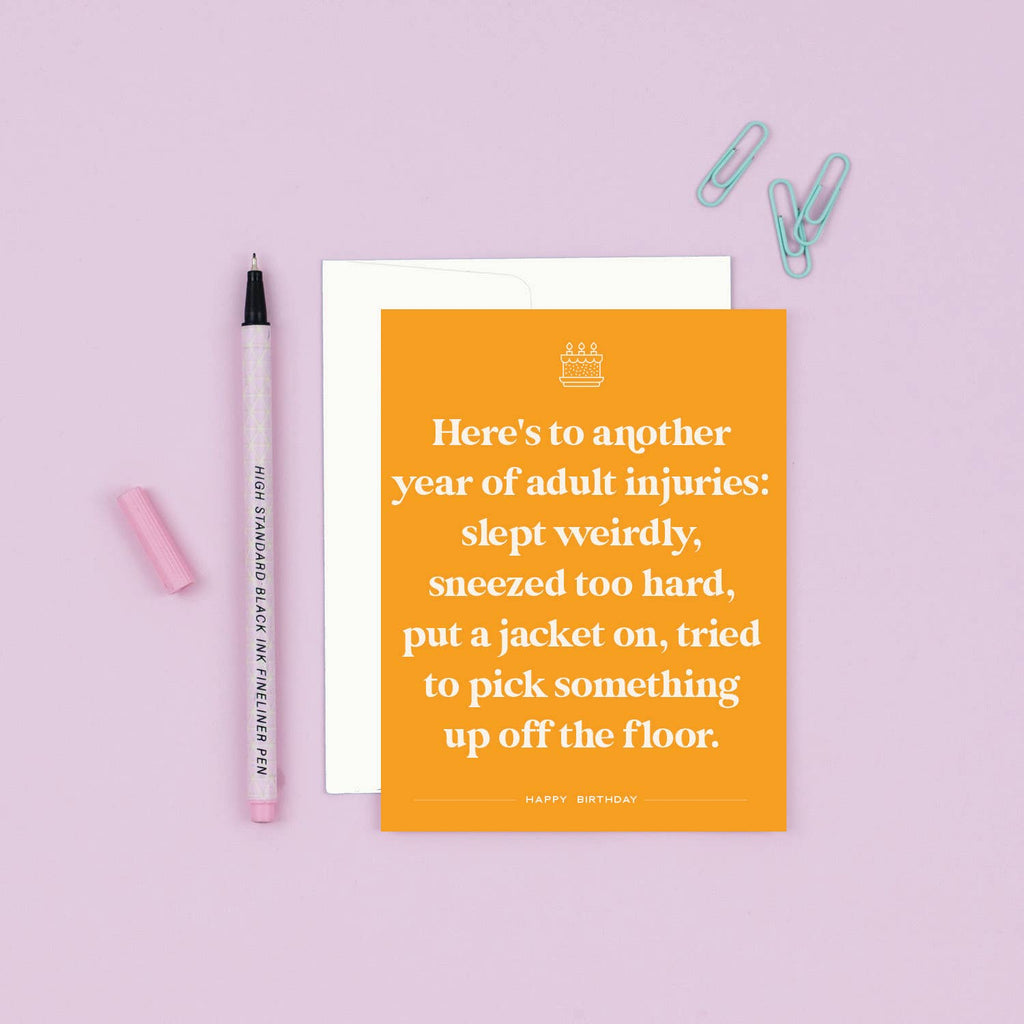 Paloma Paper Co. - Adult Injuries | Funny Birthday Card