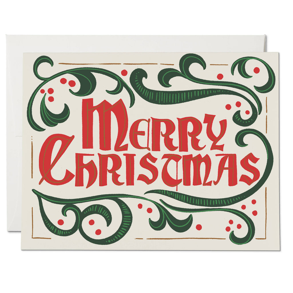 Red Cap Cards - Old-Fashioned Christmas holiday greeting card