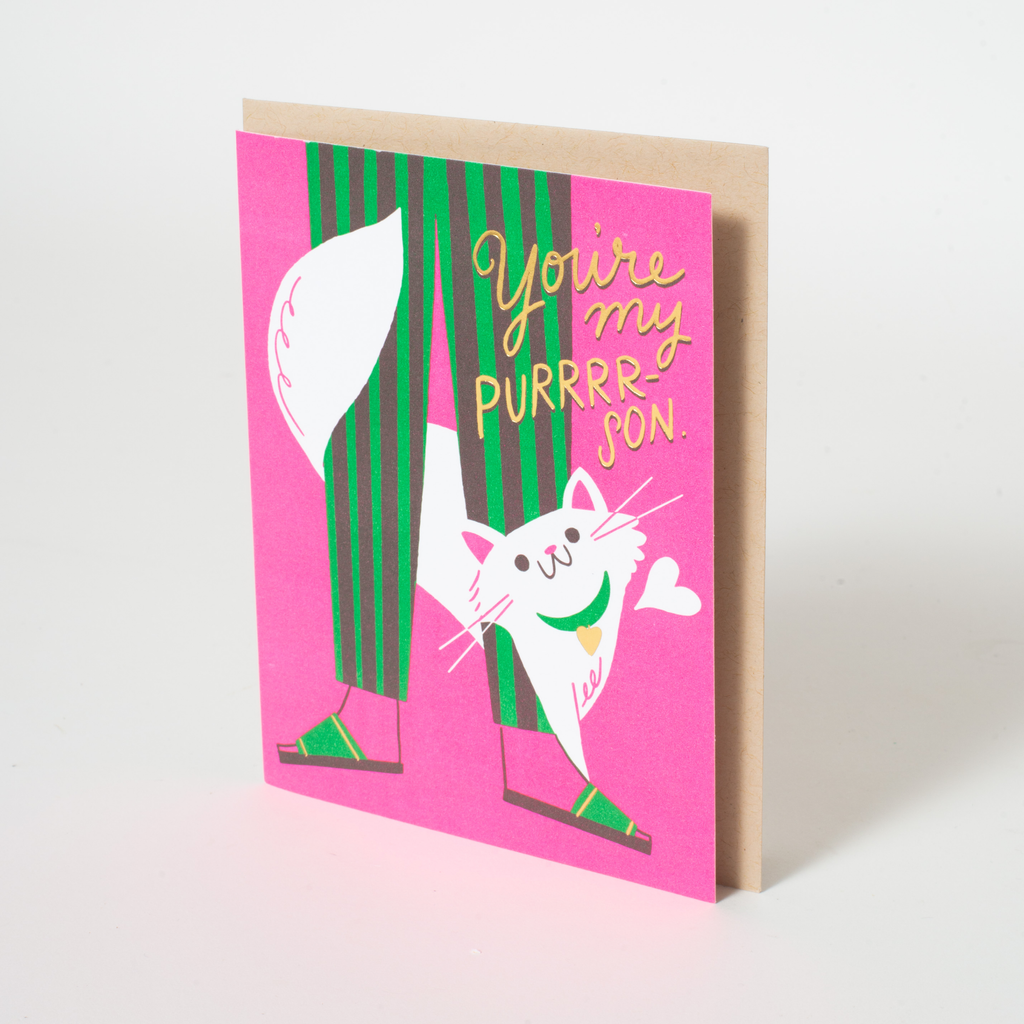 Egg Press Manufacturing - Cat Love Punny Letterpress Greeting Card