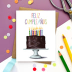 Morgan Swank Studio - Feliz Cumpleanos Cake | Spanish Birthday Card