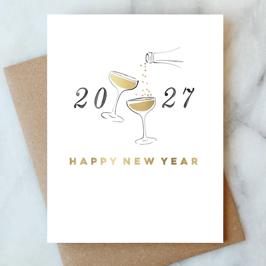 Abigail Jayne Design - 2027 Cheers Happy New Year | Holiday Card