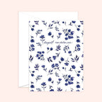 Almeida Illustrations - Deepest Condolences Navy Floral Card