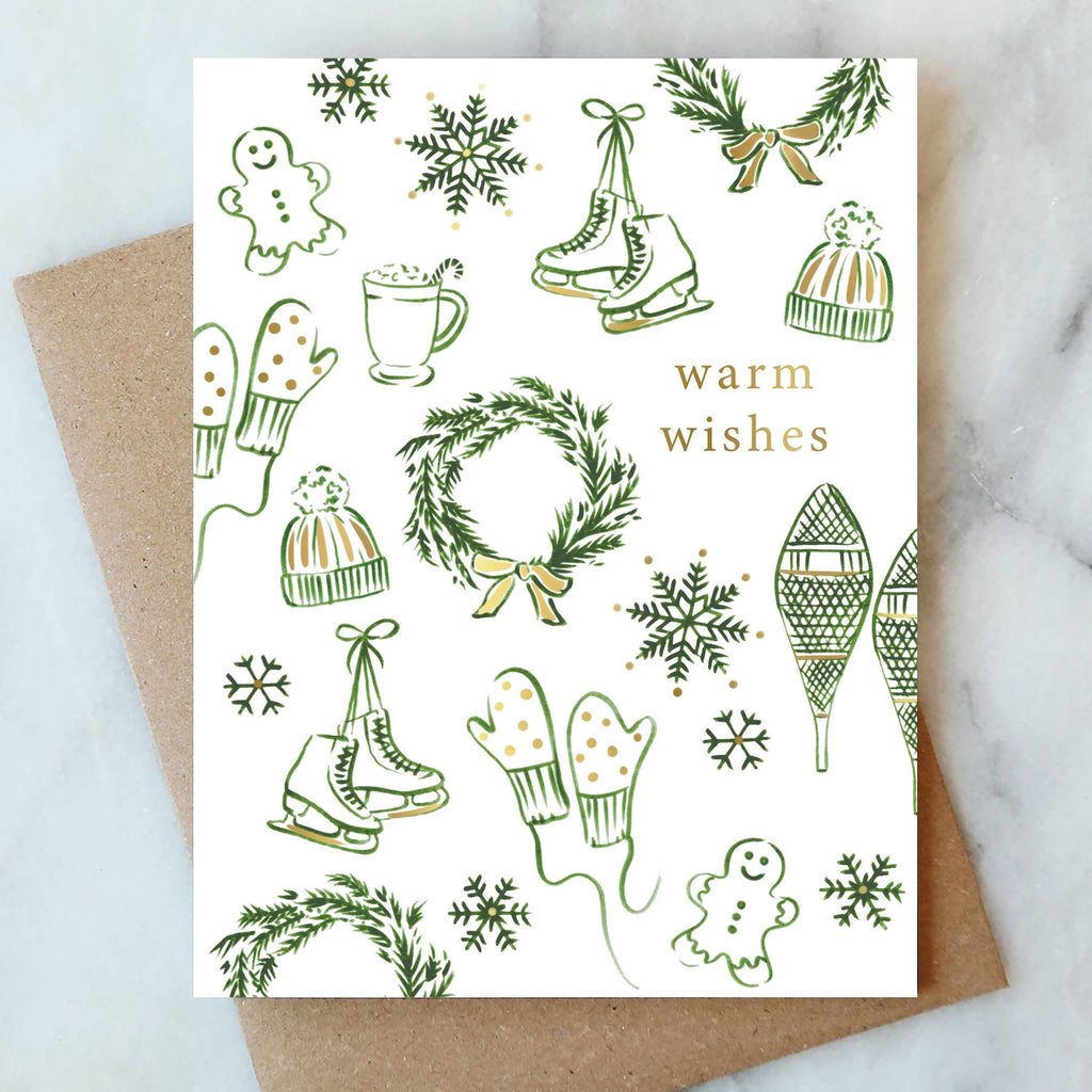 Abigail Jayne Design - Snowflakes and Skates Holiday Card | Christmas Holiday Card