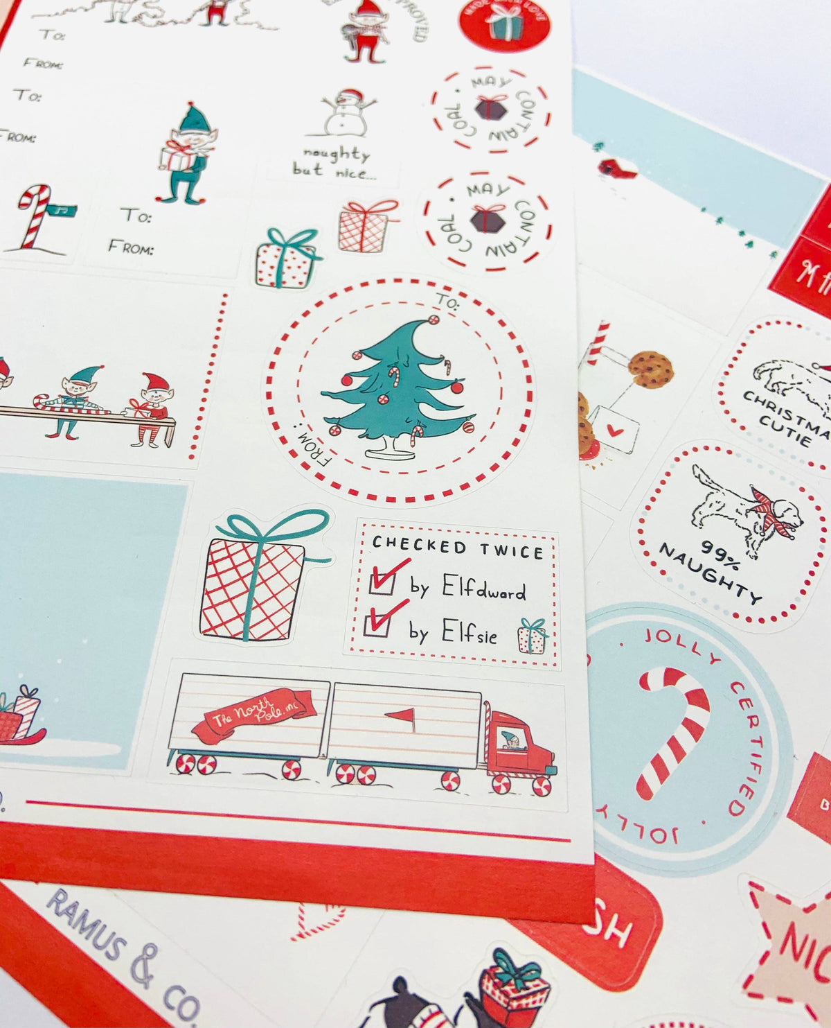 Ramus & Co. - Santa & Dogs Gift Label Sheets — Pack of 3