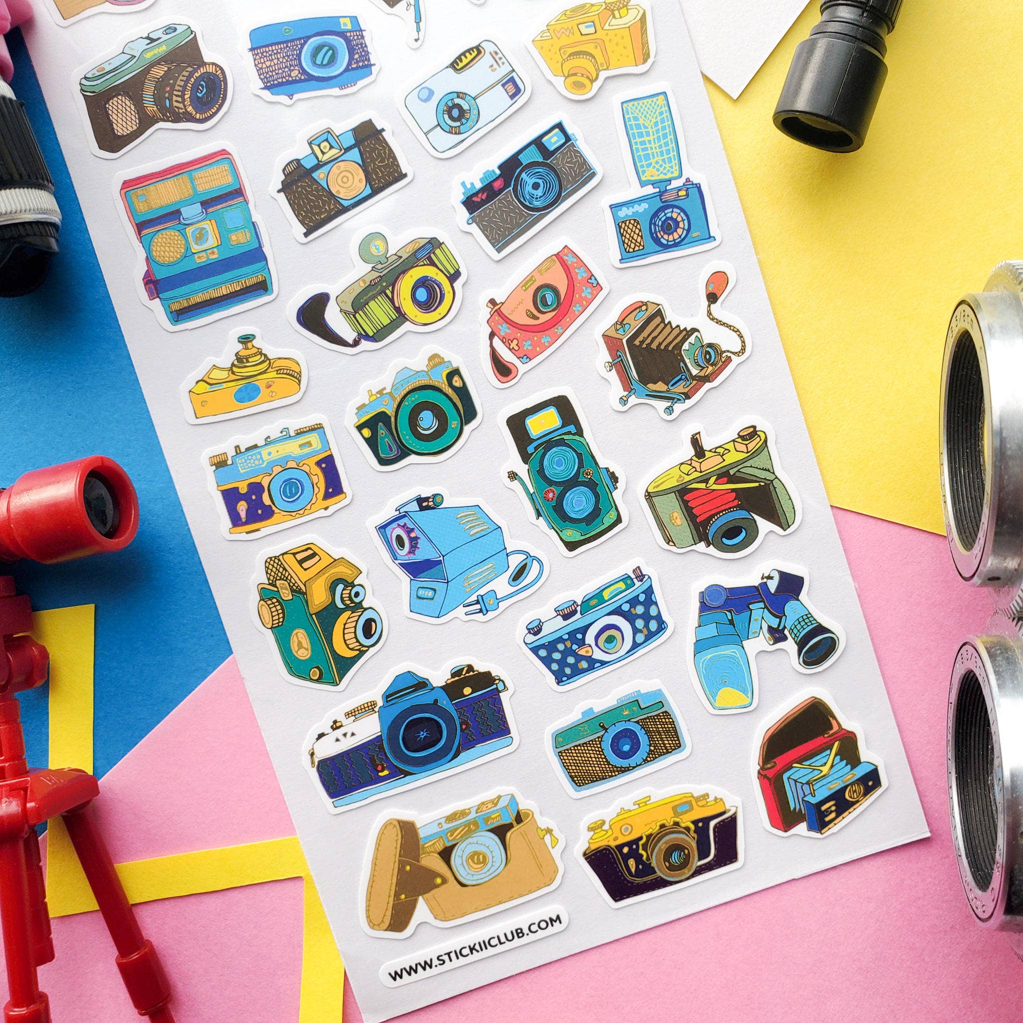 STICKII - Retro Cameras Sticker Sheet