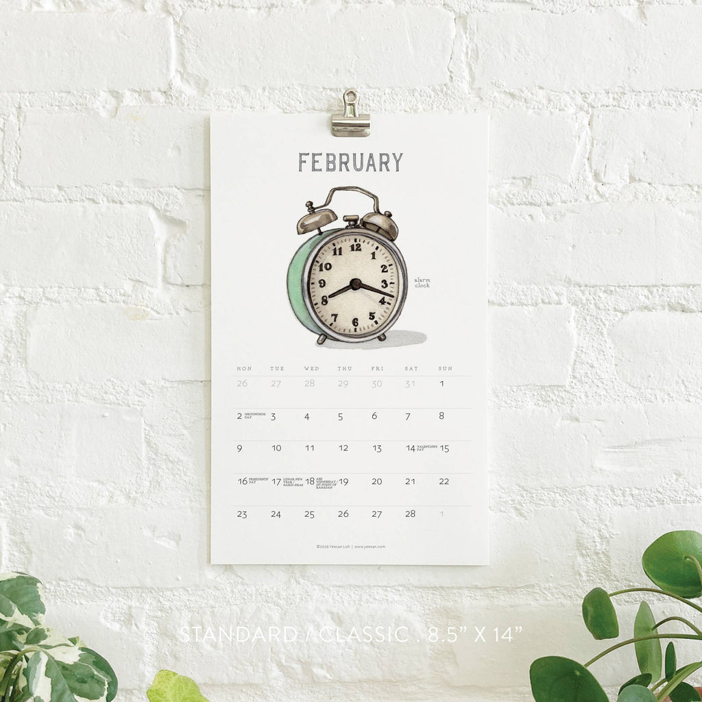 Yeesan Loh - 2026 Calendars: Retro Objects: MON-SUN / Standard/Classic