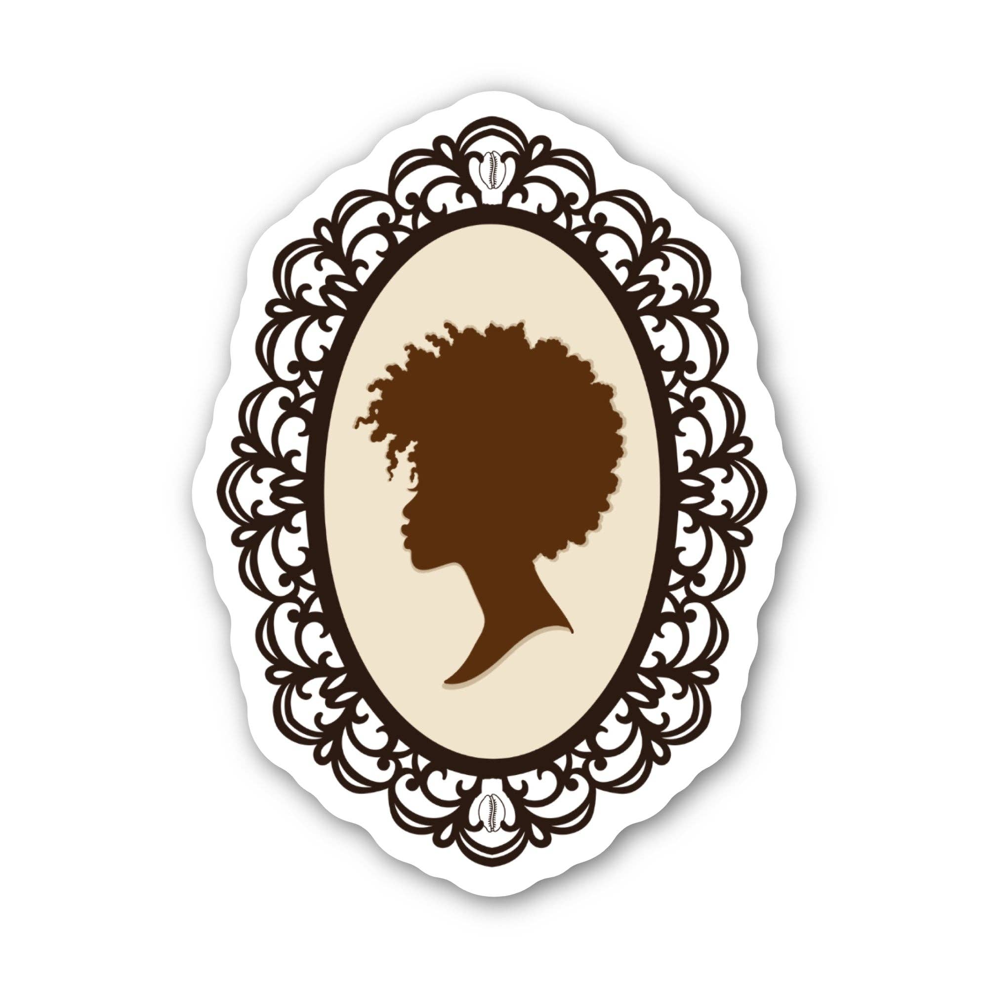 CheerNotes Greeting Cards & Stationery - Afro Cameo Sticker