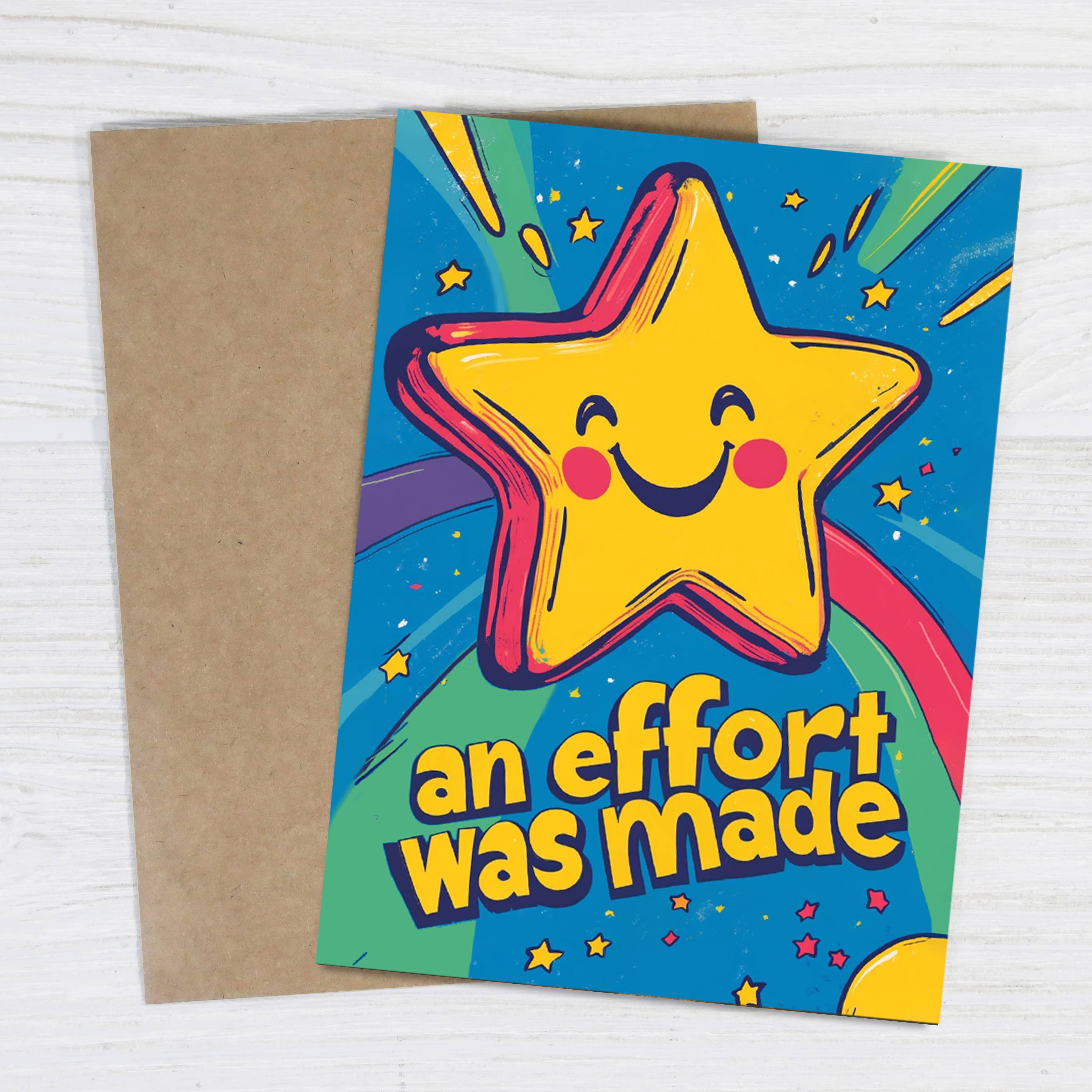 Bad Betty Greeting Co. - Funny Sarcastic Thank You Card - An Effort Was Made