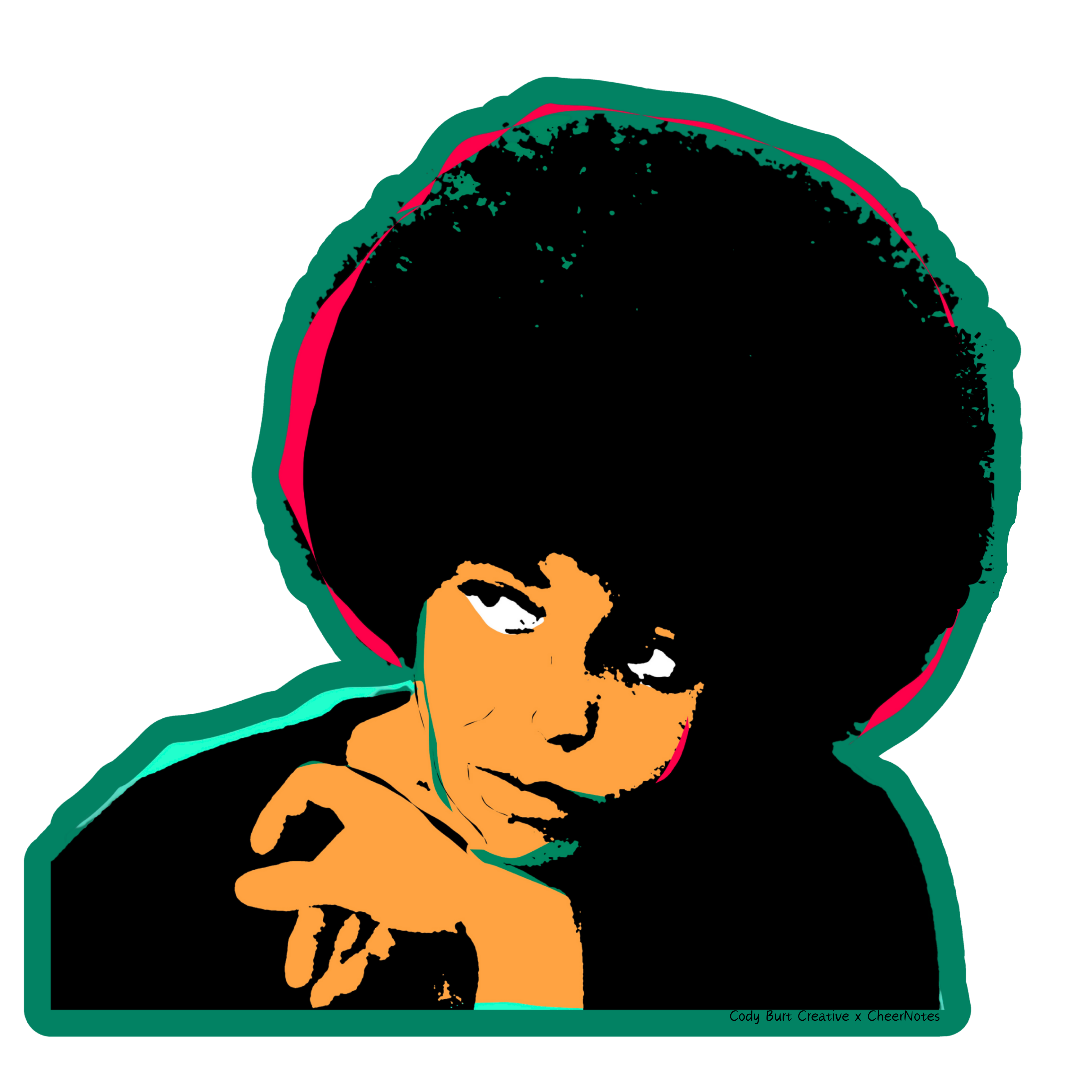 CheerNotes Greeting Cards & Stationery - Angela Davis Activist Sticker