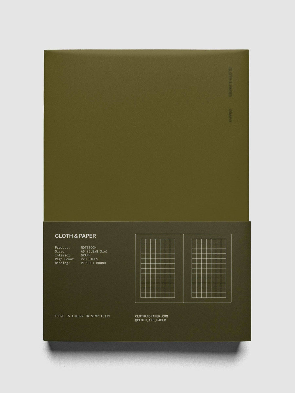 Cloth & Paper - Perfect Bound Notebook | A5: Lined | Ash
