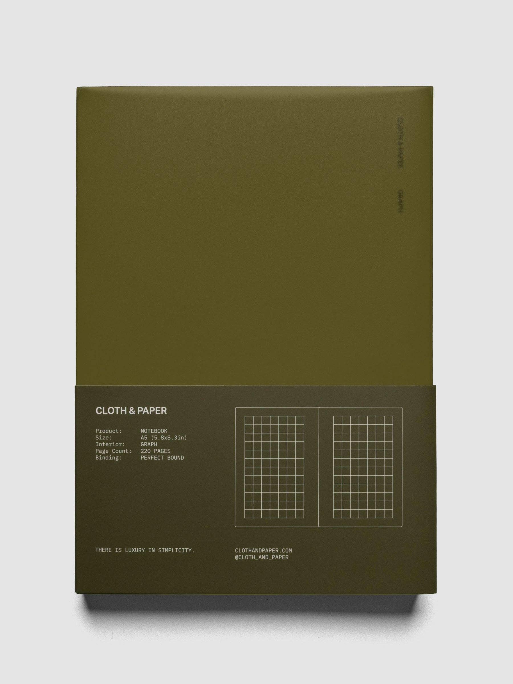 Cloth & Paper - Perfect Bound Notebook | A5: Lined | Ash