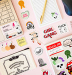 SHEWOLF Designs - Sticker: IDGAF Candy Heart | Snarky Galentine's Day Decal