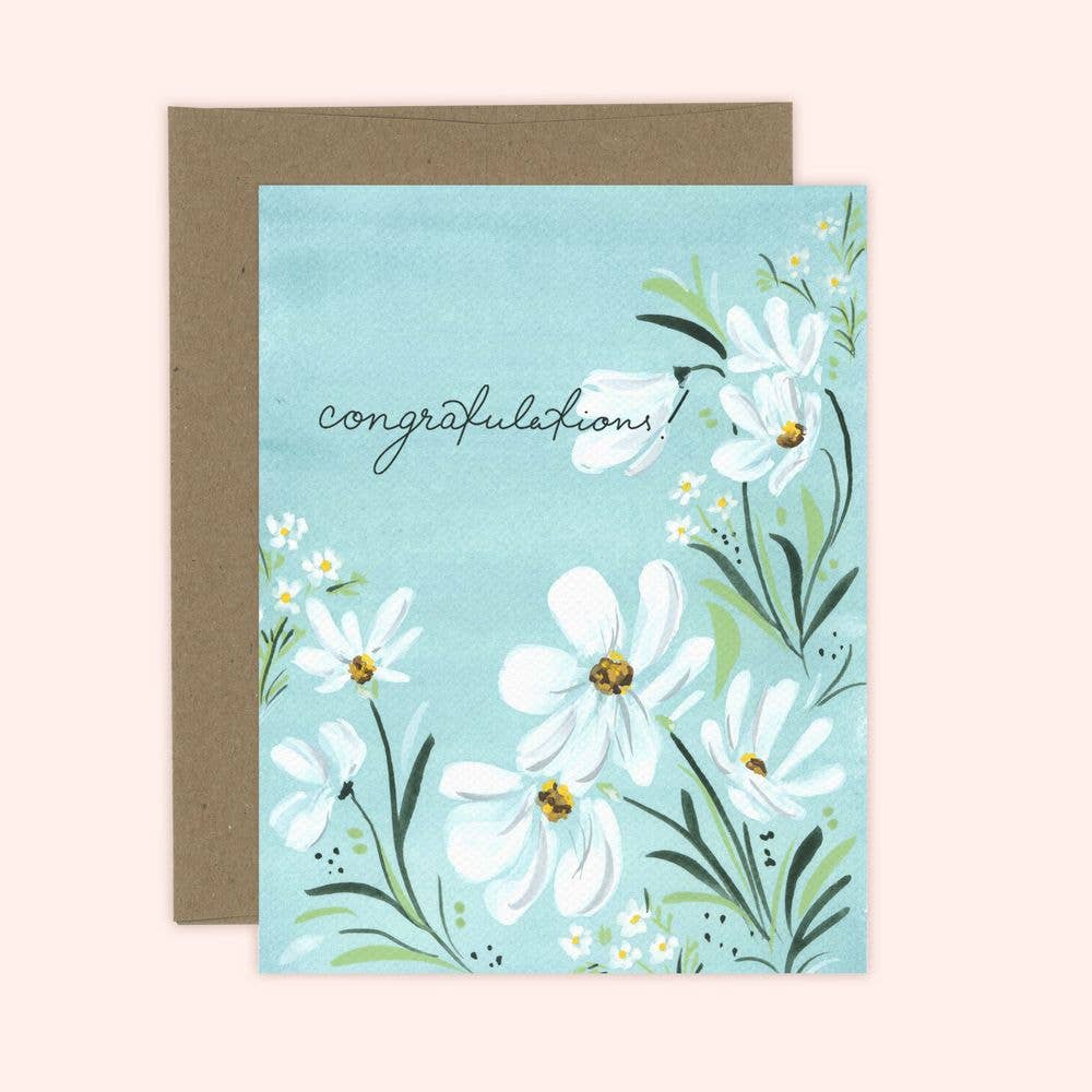 Almeida Illustrations - Congratulations Florals Card:
