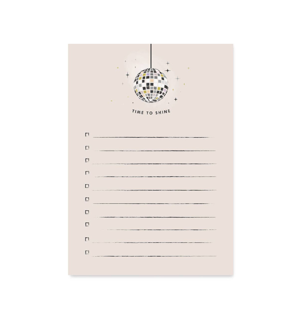 Ginger P. Designs - Time to shine Disco Ball Notepad