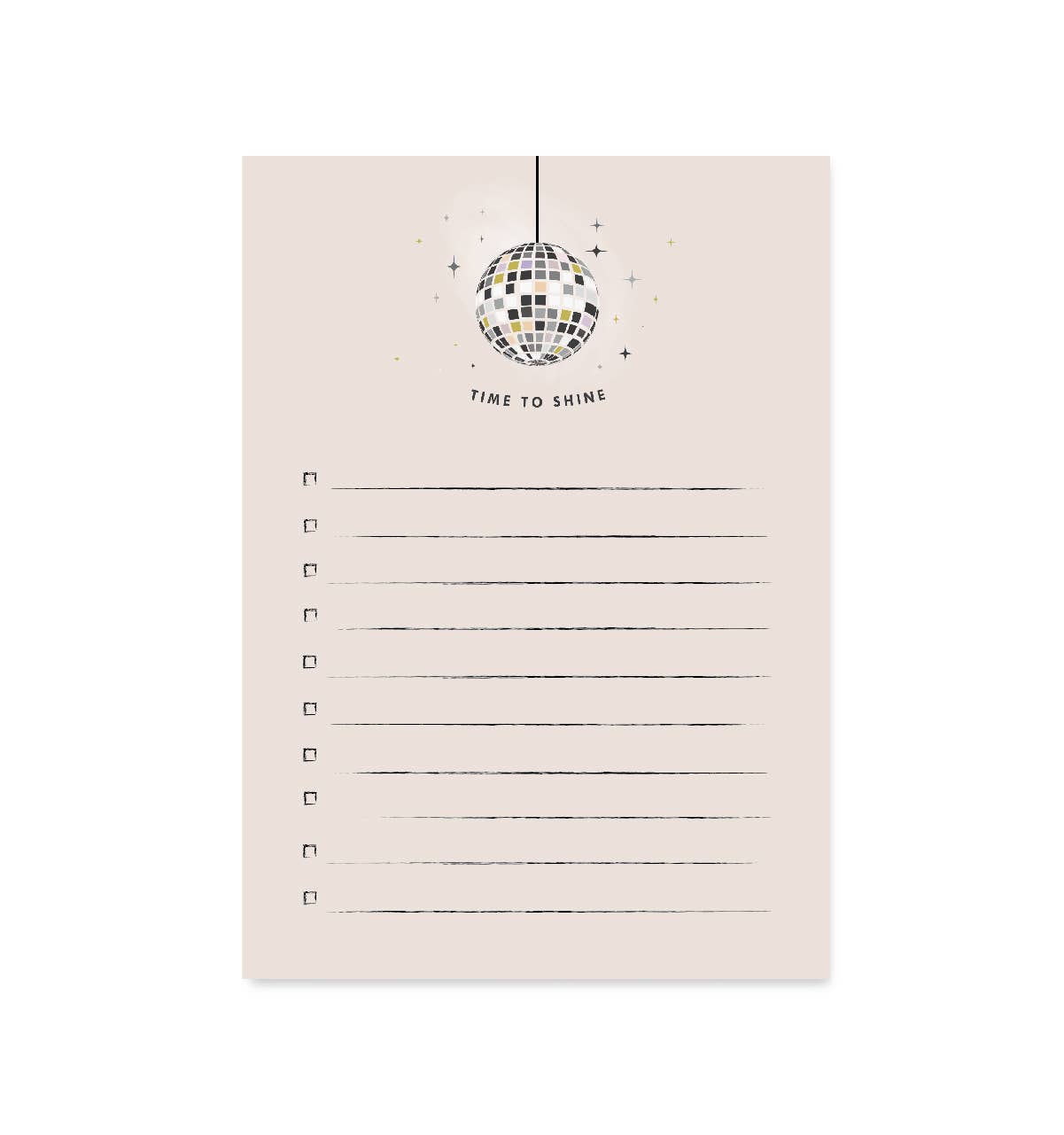 Ginger P. Designs - Time to shine Disco Ball Notepad