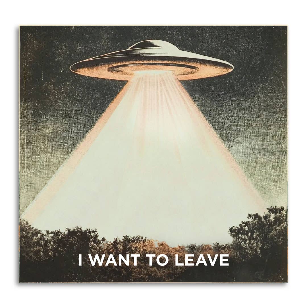 Bad Betty Greeting Co. - I Want to Leave - Funny Alien Sticky Note Pad