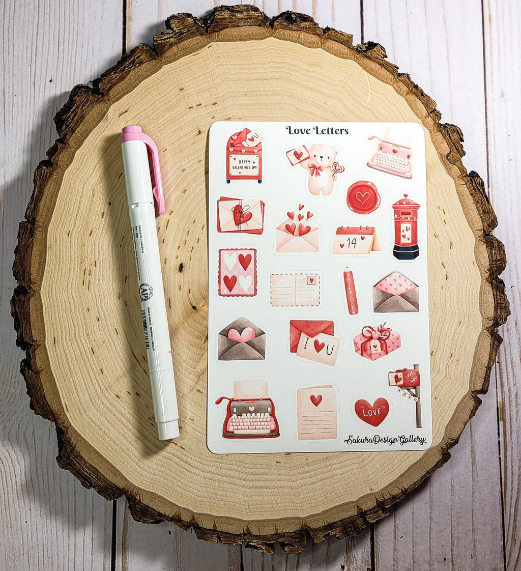 Sakura Design Gallery - Love Letters Valentine’s Day Sticker Sheet