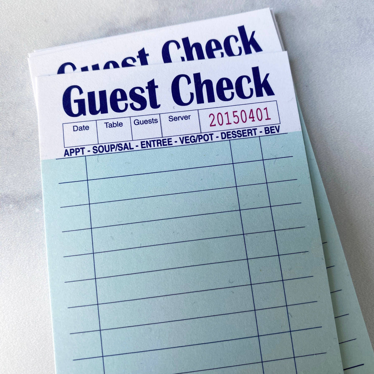 Kiss and Punch - Funny Guest Check Minis™ - Parody Flat Notecard Set of 60  