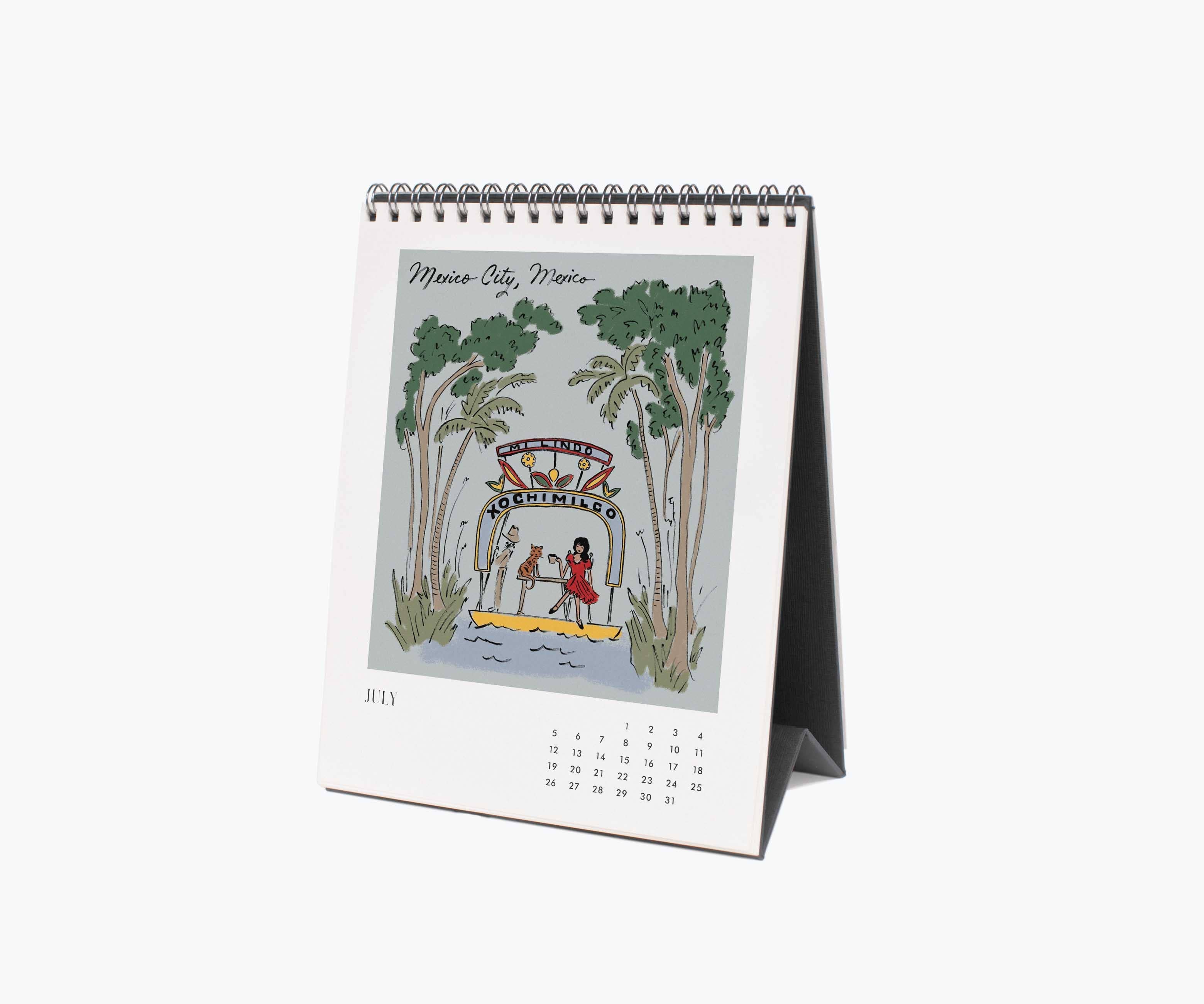 Rifle Paper Co. - 2026 Travel Sketchbook Desk Calendar
