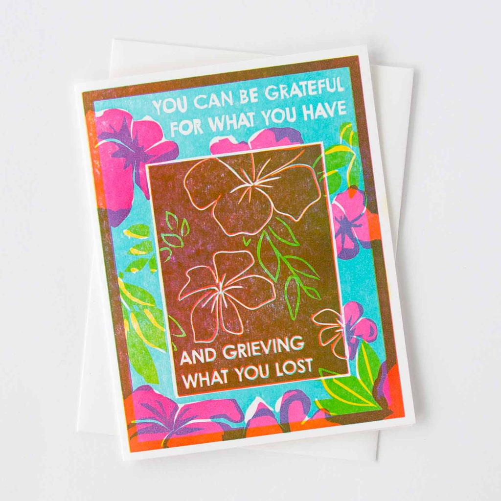 Heartell Press - Grateful and Grieving (Tropical Flowers) Sympathy Card