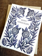 Katharine Watson - "Happy Anniversary" Blue Greeting Card