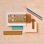 Another Studio - Art Deco Design, Art & Craft drawing Stencil in Brass Metal