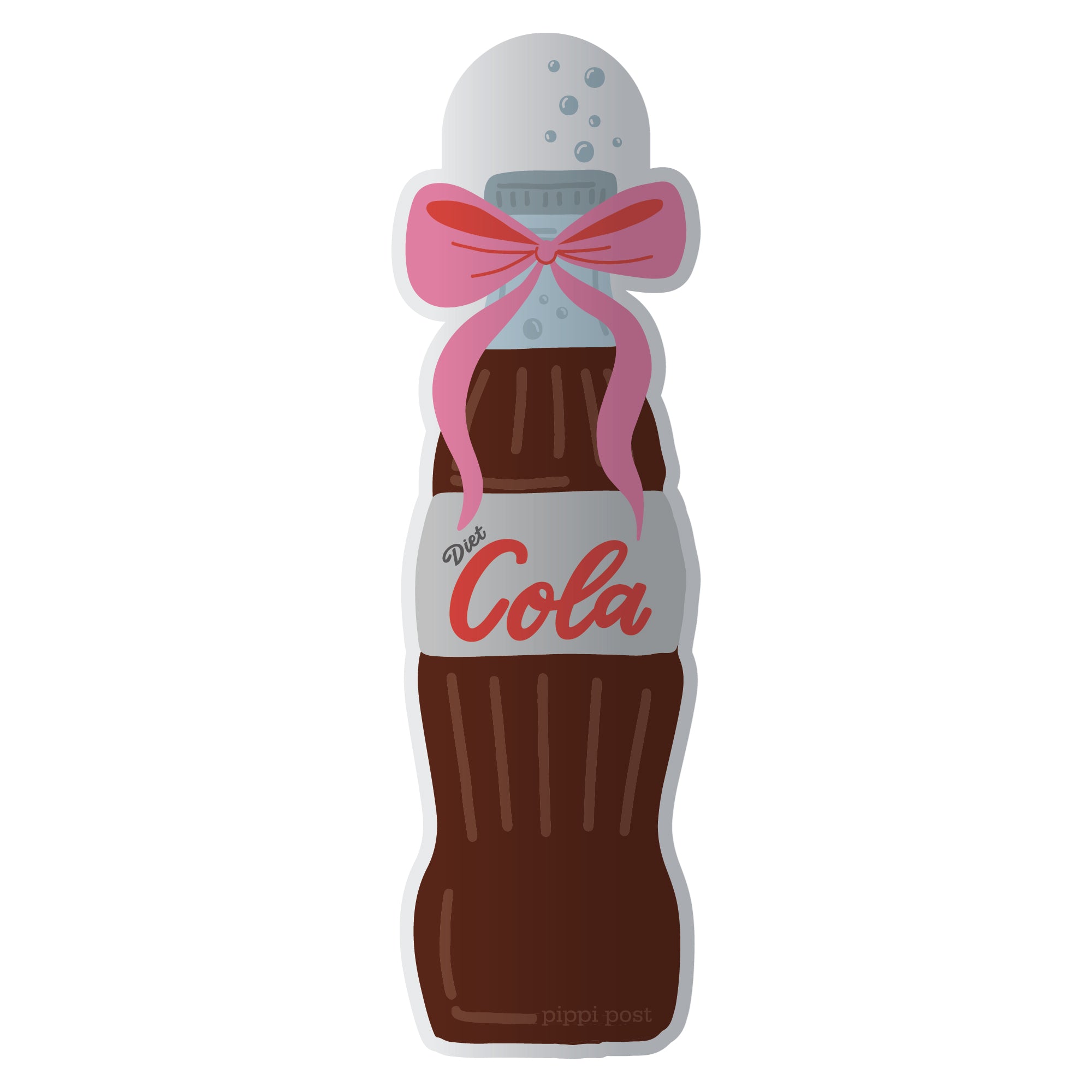 Pippi Post, Diet Cola Coquette Bow Transparent Bookmark