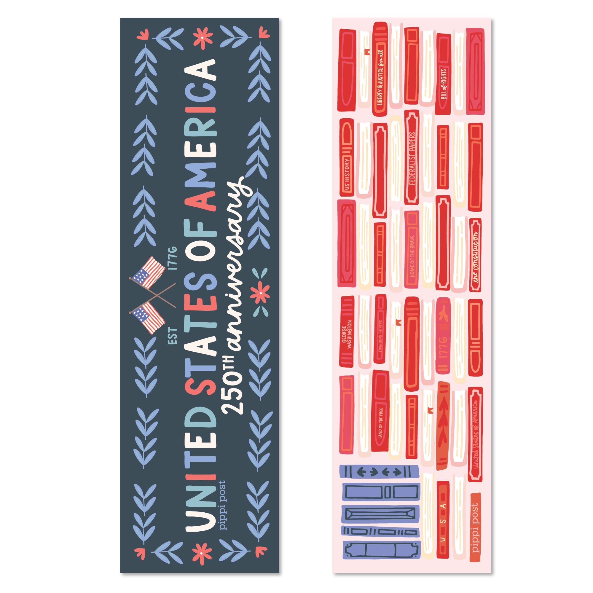 Pippi Post, USA 250th Anniversary Bookmark Set