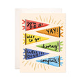 Bloomwolf Studio - Pennant Congrats Greeting Card - Perfect for Graduation