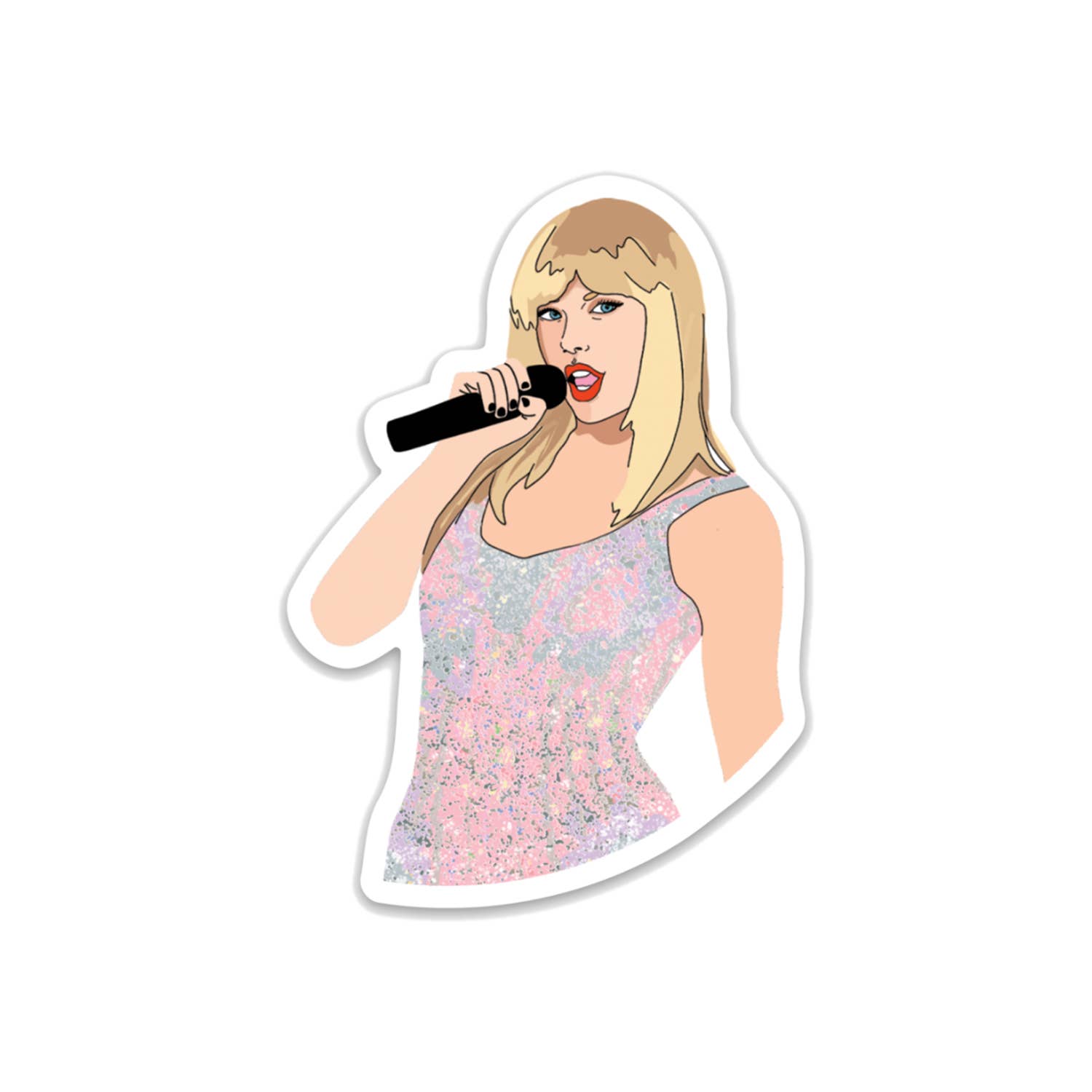 Drawn Goods - Taylor Swift Pink Outfit Sparkle Sticker