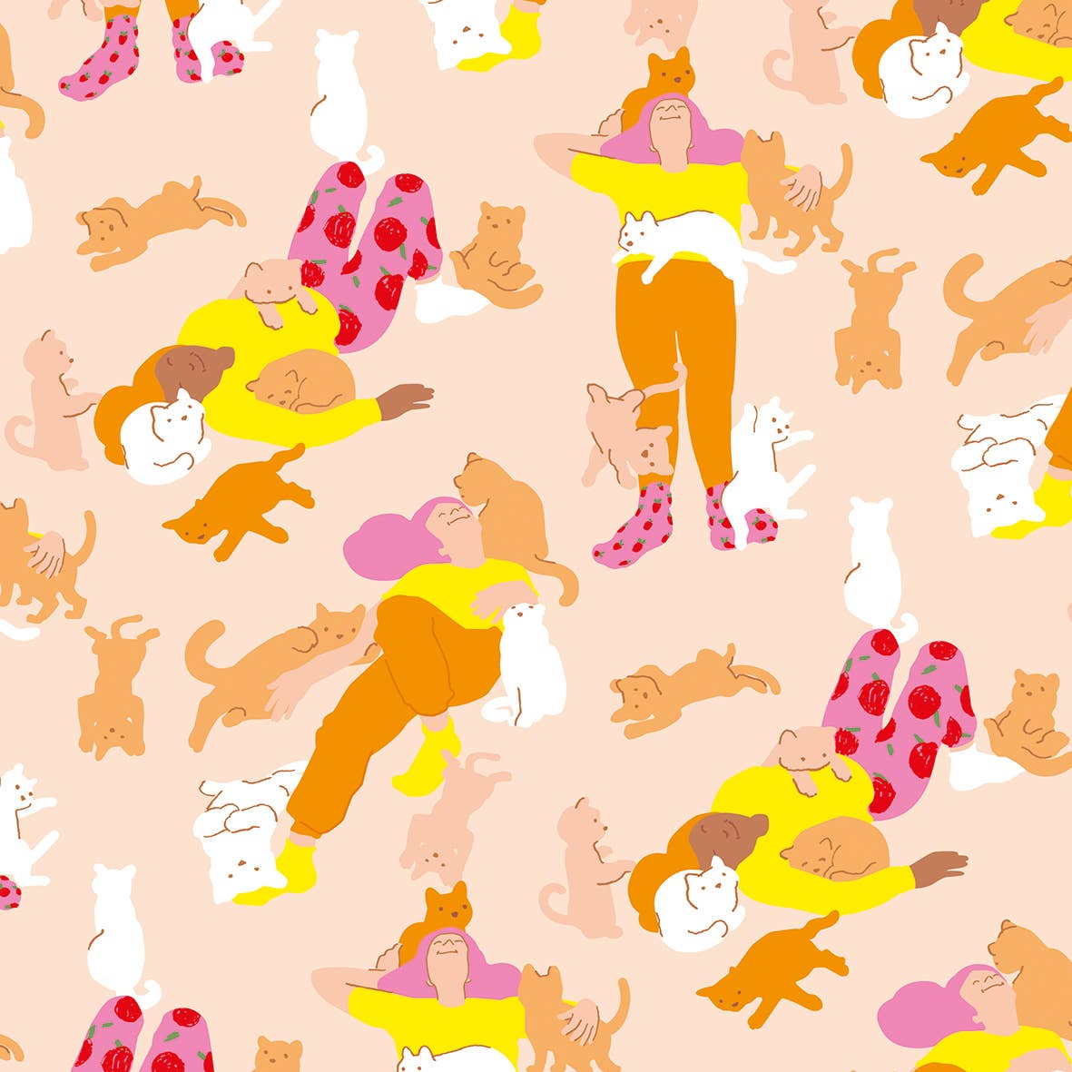 Noi Publishing - Cat cuddles wrap flat sheet