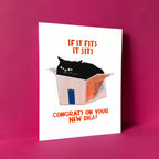 Pier Six Press - It Fits, It Sits  - Risograph New Home Cat card 