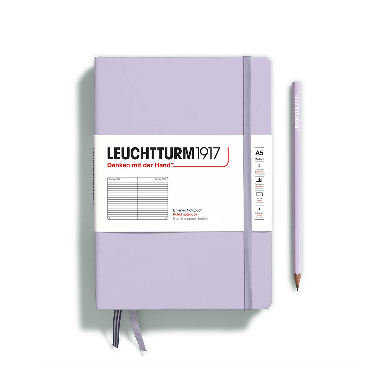 LEUCHTTURM1917 - Notebooks - Medium (A5): Lilac / Hardcover / Ruled