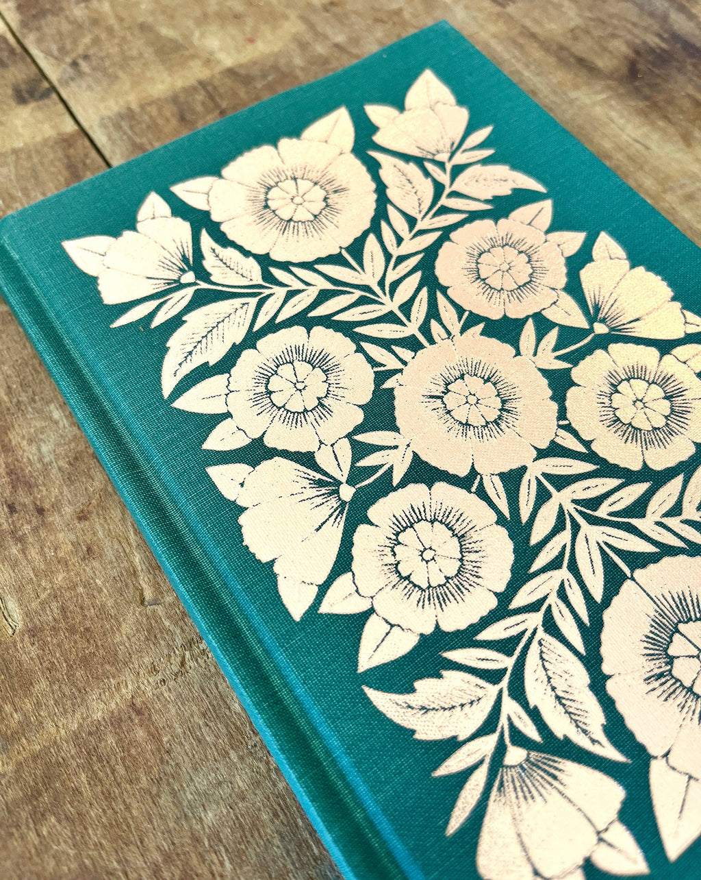 Katharine Watson - Foil Stamped Linen Journal, Blank Jewel Green